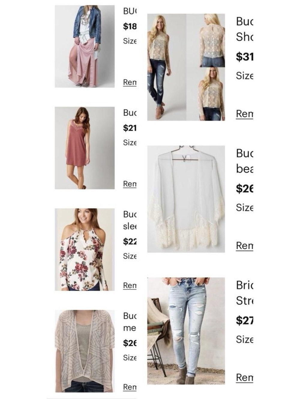 Flash sale! Buckle brand clothing lot. Get it fast! Small 25 No discounts!